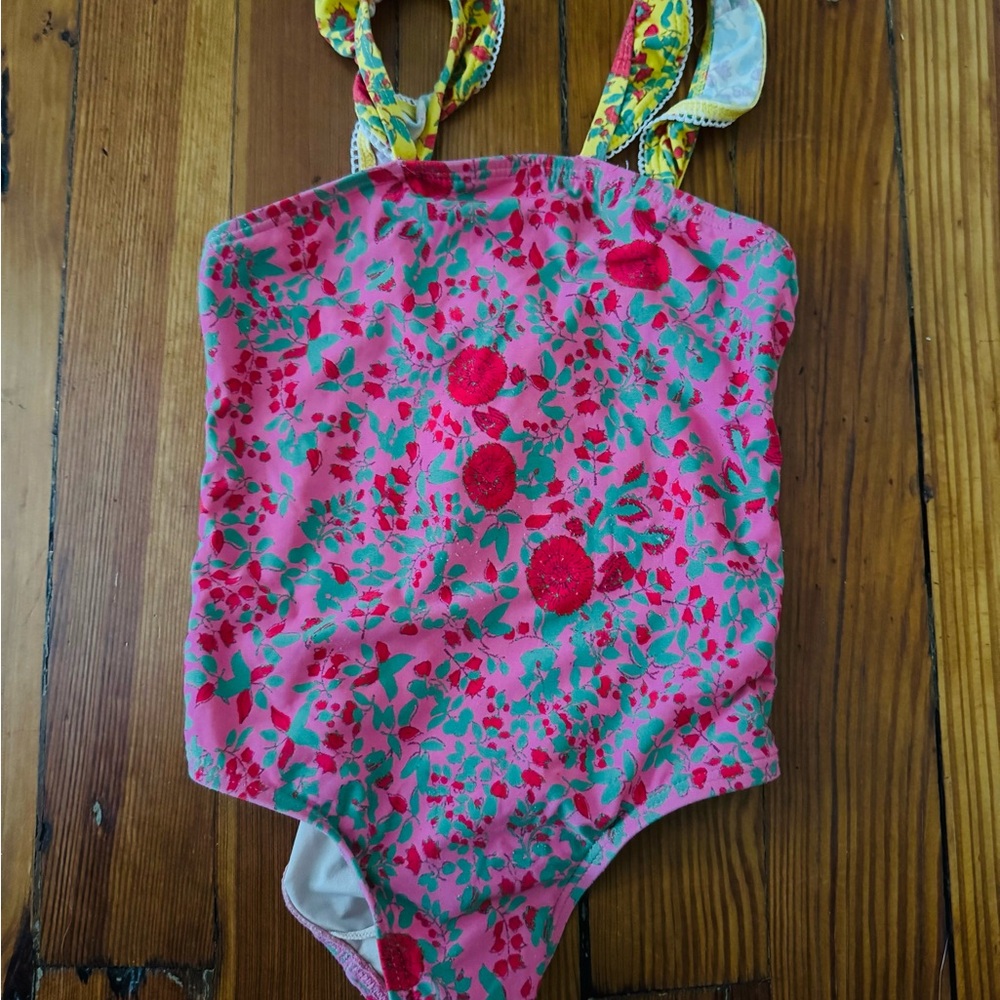 Roller Rabbit Pink and Green Floral Swimsuit